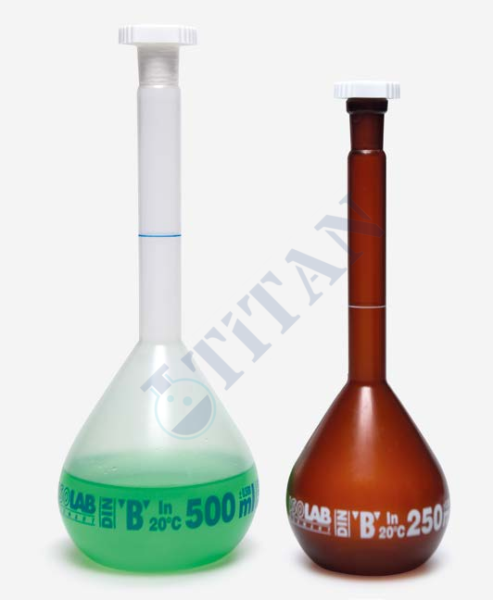 ISOLAB - 014.03.250 balon joje - P.P - şeffaf - B kalite - mavi skala - 250 ml - NS 14/23 (1 adet / paket)