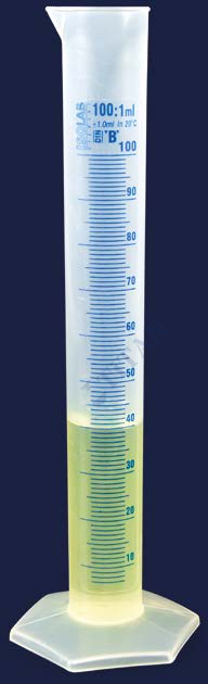 ISOLAB - 016.06.010 mezür - uzun from - P.P - B kalite - mavi skala - 10 ml (1 adet / paket)